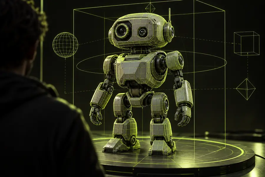 Illustration of a target 3D model in an editing interface